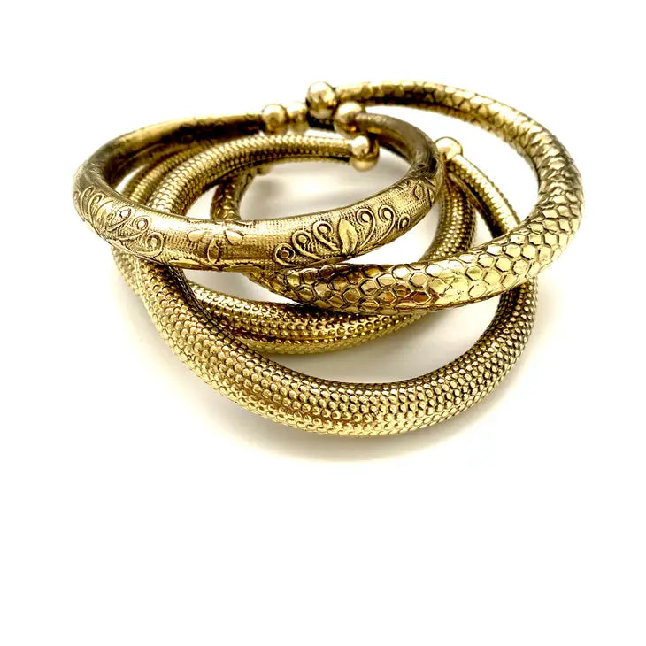 Vintage Etched Brass Cuff