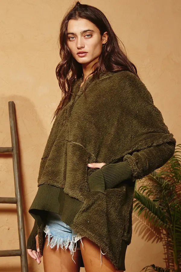 Oversized Fuzzy Hoodie Top