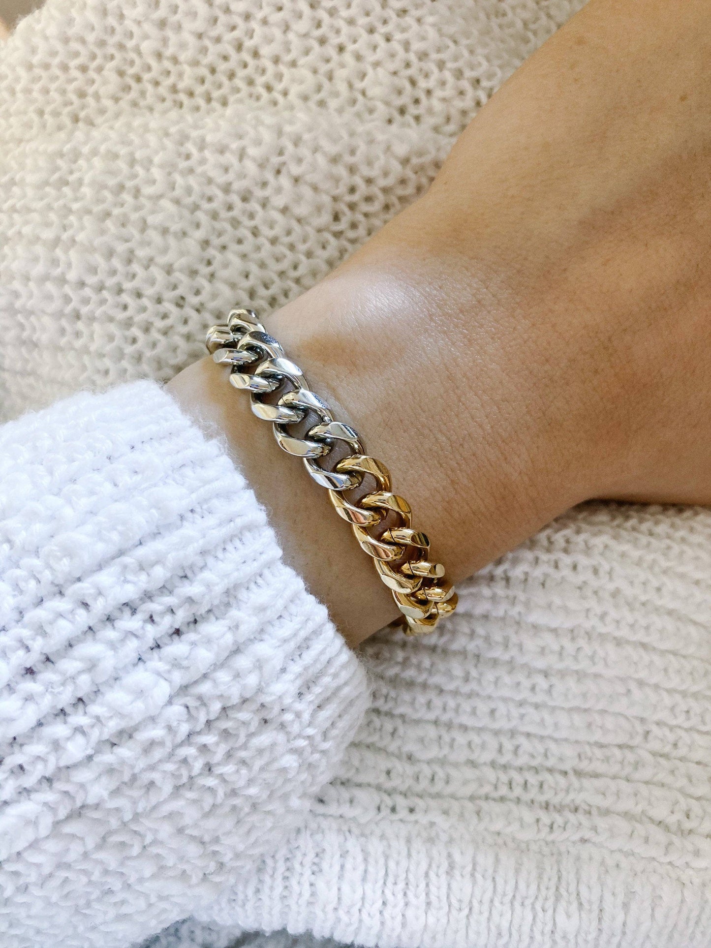 Two Tone Chain Bracelet