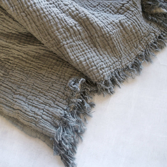 JOJO - 4 Layer Gauze Muslin Throw Blanket/ Bedcover: 90 in X 95 in